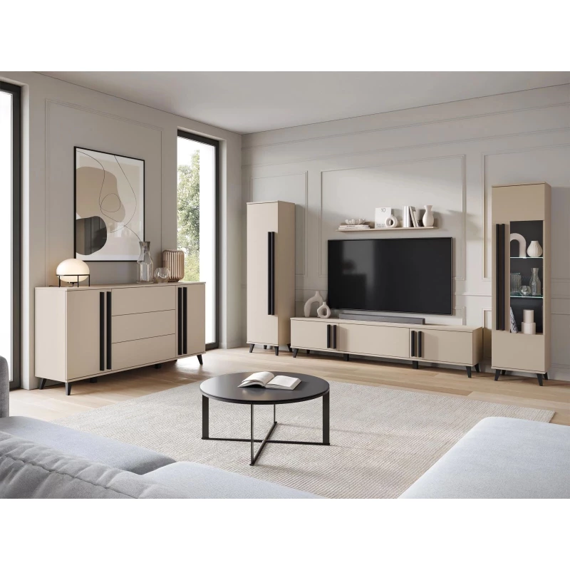 Zostava do obývacej izby POULSBO 4 - congo / čierna grafitová + LED osvetlenie ZDARMA Zostava do obývacej izby POULSBO 4 - congo / čierna grafitová + LED osvetlenie ZDARMA