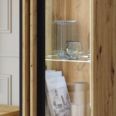 Zostava do obývacej izby POULSBO 4 - dub artisan / čierna grafitová Zostava do obývacej izby POULSBO 4 - dub artisan / čierna grafitová