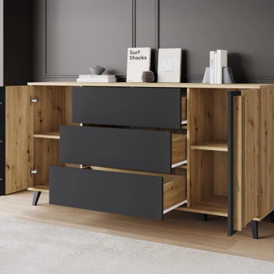 Zostava do obývacej izby POULSBO 4 - congo / čierna grafitová + LED osvetlenie ZDARMA Zostava do obývacej izby POULSBO 4 - congo / čierna grafitová + LED osvetlenie ZDARMA