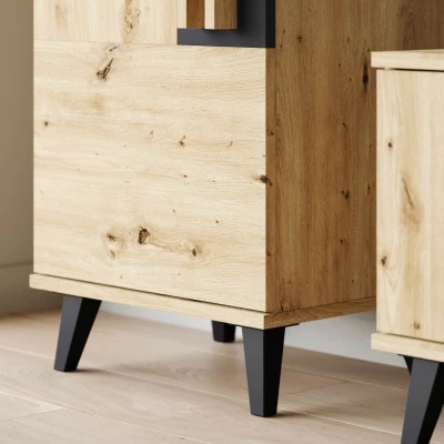 Zostava do obývacej izby POULSBO 4 - dub artisan / čierna grafitová + LED osvetlenie ZDARMA Zostava do obývacej izby POULSBO 4 - dub artisan / čierna grafitová + LED osvetlenie ZDARMA