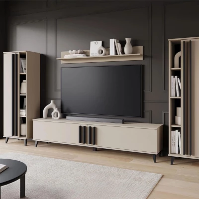 Stena do obývacej izby POULSBO 1 - congo / čierna grafitová Stena do obývacej izby POULSBO 1 - congo / čierna grafitová