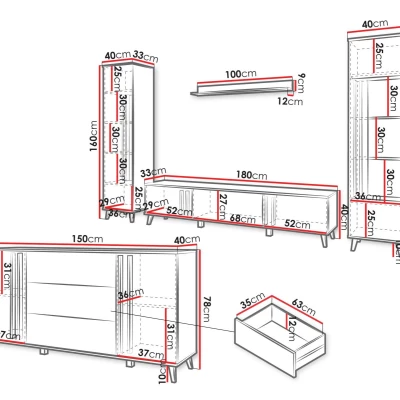 Zostava do obývacej izby POULSBO 4 - dub artisan / čierna grafitová + LED osvetlenie ZDARMA Zostava do obývacej izby POULSBO 4 - dub artisan / čierna grafitová + LED osvetlenie ZDARMA