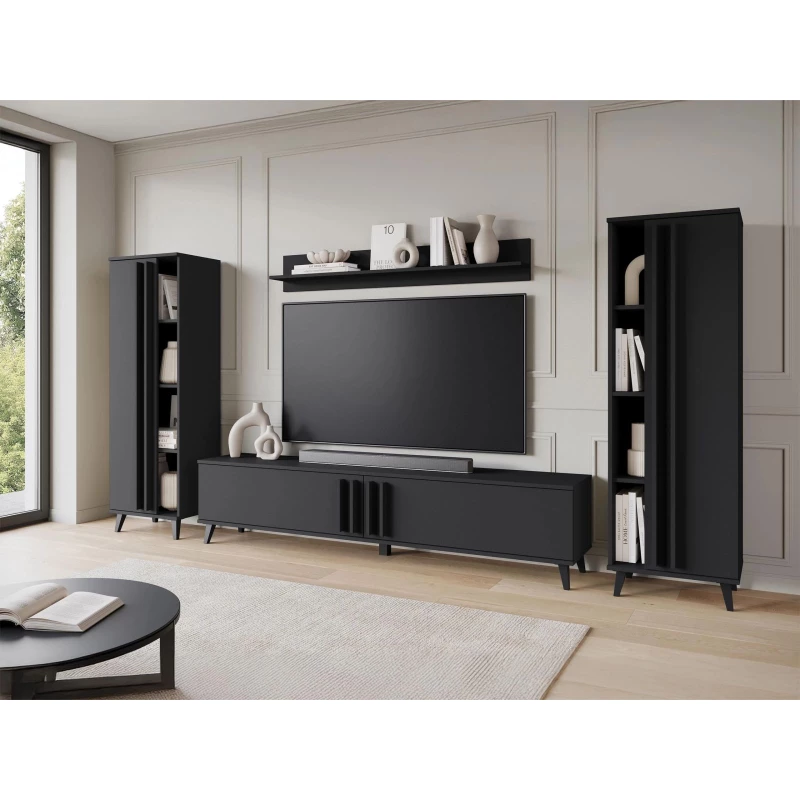 Stena do obývacej izby POULSBO 1 - čierna grafitová Stena do obývacej izby POULSBO 1 - čierna grafitová