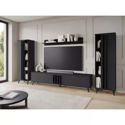 Stena do obývacej izby POULSBO 1 - čierna grafitová