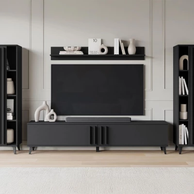 Stena do obývacej izby POULSBO 1 - čierna grafitová Stena do obývacej izby POULSBO 1 - čierna grafitová