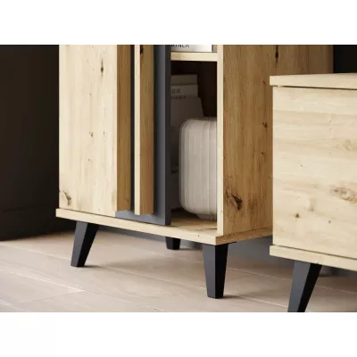 Stena do obývacej izby POULSBO 1 - čierna grafitová