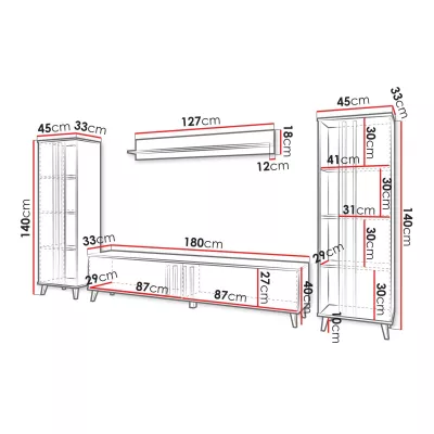 Stena do obývacej izby POULSBO 1 - čierna grafitová