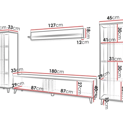 Stena do obývacej izby POULSBO 1 - dub artisan / čierna grafitová Stena do obývacej izby POULSBO 1 - dub artisan / čierna grafitová
