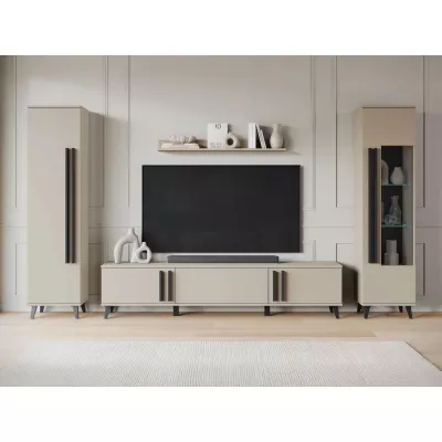 Stena do obývačky POULSBO 2 - congo / čierna grafitová