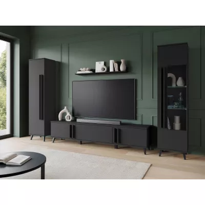 Stena do obývačky POULSBO 2 - čierna grafitová