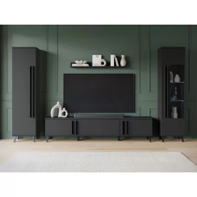 Stena do obývačky POULSBO 2 - čierna grafitová