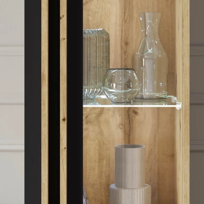 Stena do obývačky POULSBO 2 - congo / čierna grafitová + LED osvetlenie ZDARMA