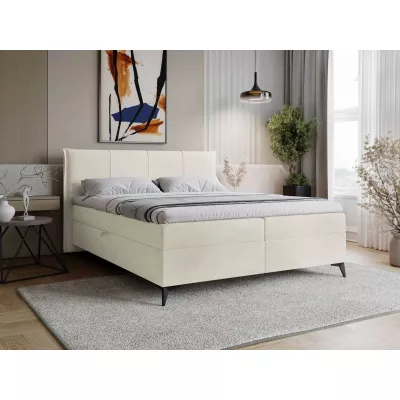 Čalúnená kontinentálna posteľ 180x200 PASCO - špinavá biela + topper ZDARMA