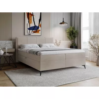 Čalúnená kontinentálna posteľ 180x200 PASCO - béžovohnedá + topper ZDARMA