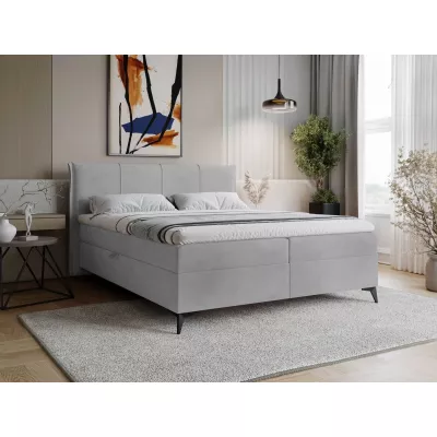 Čalúnená kontinentálna posteľ 180x200 PASCO - svetlá šedá + topper ZDARMA