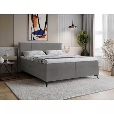 Čalúnená kontinentálna posteľ 160x200 PASCO - tmavá šedá + topper ZDARMA