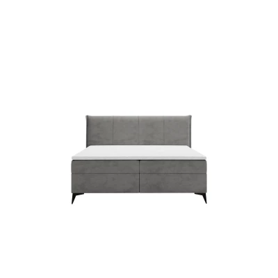 Čalúnená kontinentálna posteľ 140x200 PASCO - tmavá šedá + topper ZDARMA