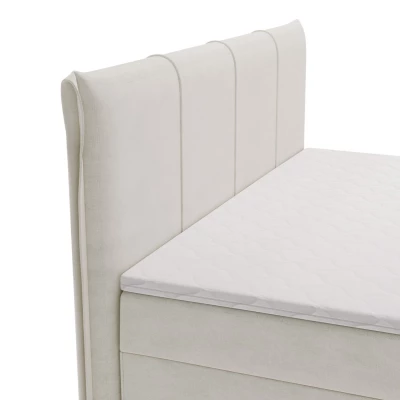 Čalúnená kontinentálna posteľ 160x200 PASCO - špinavá biela + topper ZDARMA