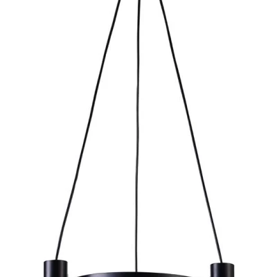 Moderný závesný trojramenný luster na lanku MORE - 3xE27, 40W, čierny / zlatý