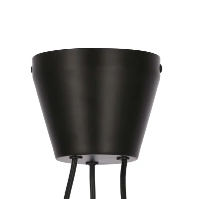 Moderný závesný trojramenný luster na lanku MORE - 3xE27, 40W, čierny / zlatý