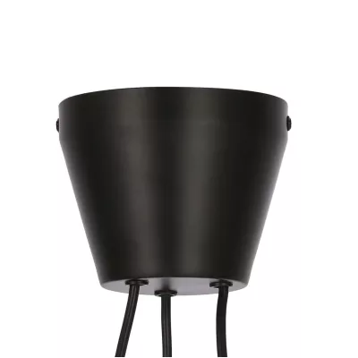 Moderný závesný trojramenný luster na lanku MORE - 3xE27, 40W, čierny / zlatý