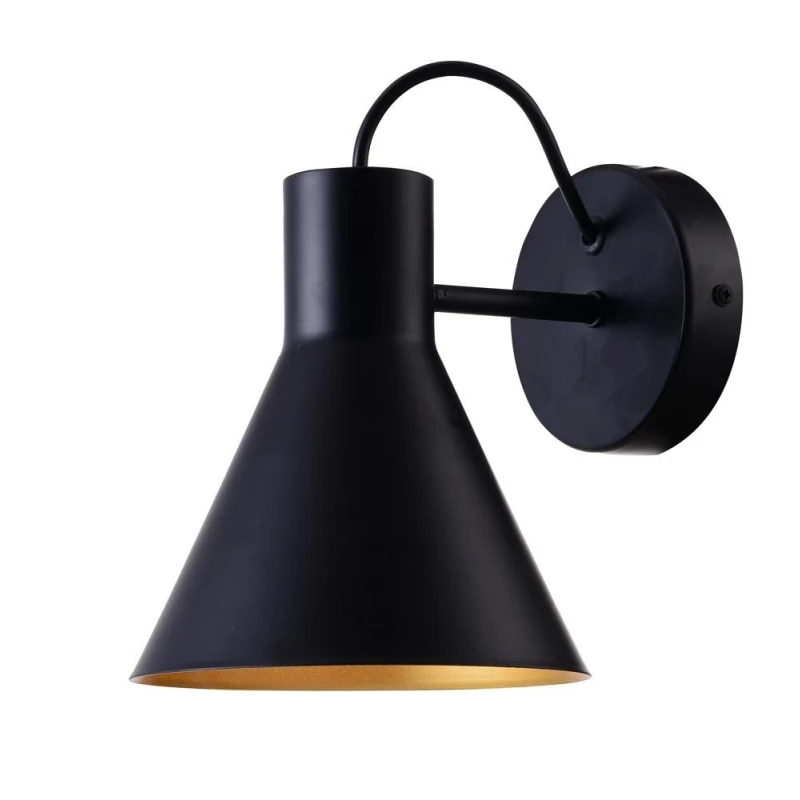 Moderná nástenná lampa MORE - 1xE27, 40W, čierna / zlatá