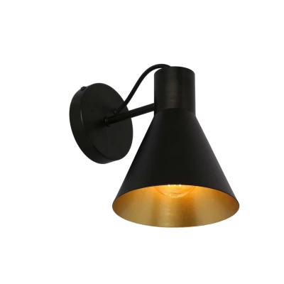 Moderná nástenná lampa MORE - 1xE27, 40W, čierna / zlatá