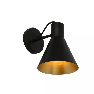 Moderná nástenná lampa MORE - 1xE27, 40W, čierna / zlatá