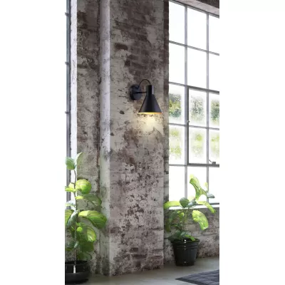 Moderná nástenná lampa MORE - 1xE27, 40W, čierna / zlatá