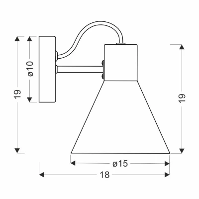 Moderná nástenná lampa MORE - 1xE27, 40W, čierna / zlatá