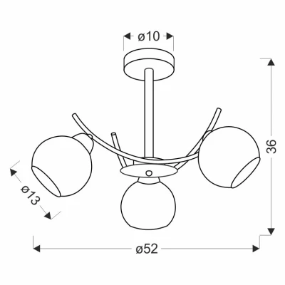 Moderné závesné trojramenné osvetlenie AMOS - 3xE27, 40W, chrómované / biele