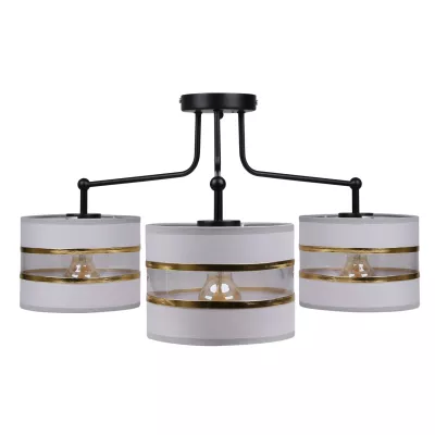 Závesné moderné osvetlenie ANDY - 3xE27, 40W, zlaté/číre/šedé