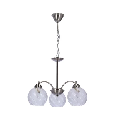 Závesné osvetlenie na reťazi BAIDA - 3xE27, 60W, strieborné / číre