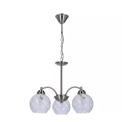 Závesné osvetlenie na reťazi BAIDA - 3xE27, 60W, strieborné / číre