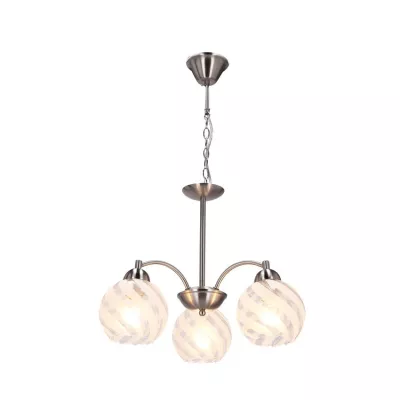 Závesné osvetlenie na reťazi BAIDA - 3xE27, 60W, strieborné / číre