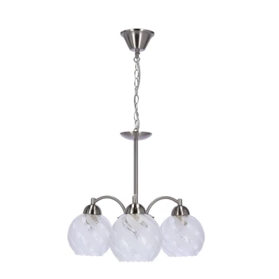 Závesné osvetlenie na reťazi BAIDA - 3xE27, 60W, strieborné / číre