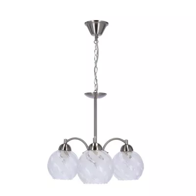Závesné osvetlenie na reťazi BAIDA - 3xE27, 60W, strieborné / číre