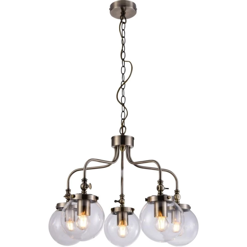 Závesný päťramenný luster na reťazi BALLET - 5xE27, 40W, patina