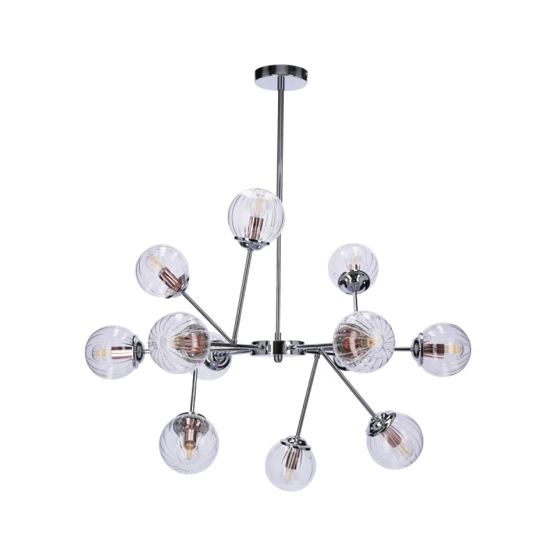 Závesné moderné osvetlenie BEST - 12xE14, 40W, chrómované / medené