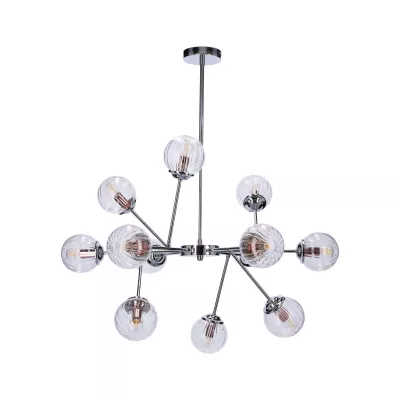 Závesné moderné osvetlenie BEST - 12xE14, 40W, chrómované / medené