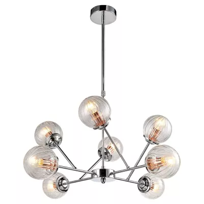 Závesné moderné osvetlenie BEST - 8xE14, 40W, chrómované / medené