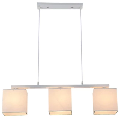 Závesný luster nad jedálenský stôl BOHO - 3xE27, 40W, biely / béžový