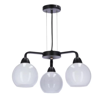 Závesné trojramenné moderné osvetlenie CALDERA - 3xE27, 60W, čierne / biele