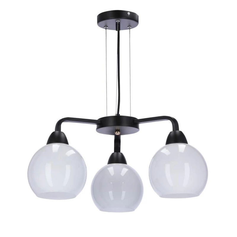 Závesné trojramenné moderné osvetlenie CALDERA - 3xE27, 60W, čierne / biele