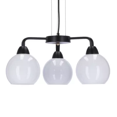 Závesné trojramenné moderné osvetlenie CALDERA - 3xE27, 60W, čierne / biele