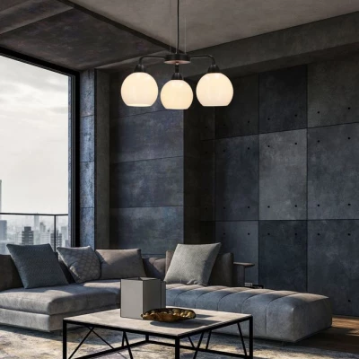 Závesné trojramenné moderné osvetlenie CALDERA - 3xE27, 60W, čierne / biele