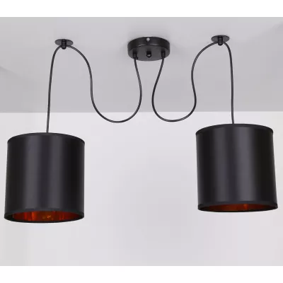 Závesné moderné osvetlenie CANDIDA - 2xE27, 40W, čierne / zlaté