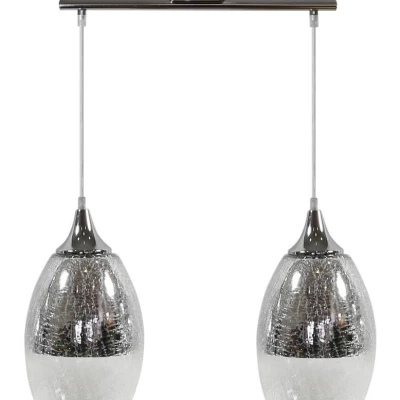 Závesné moderné osvetlenie nad jedálenský stôl CELIA - 2xE27, 60W, strieborné