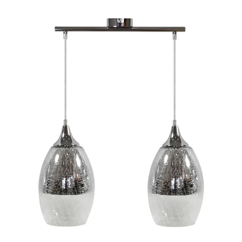 Závesné moderné osvetlenie nad jedálenský stôl CELIA - 2xE27, 60W, strieborné