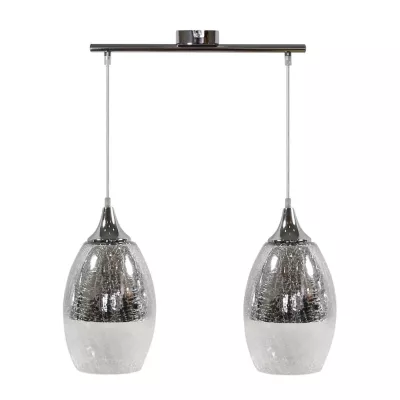 Závesné moderné osvetlenie nad jedálenský stôl CELIA - 2xE27, 60W, strieborné